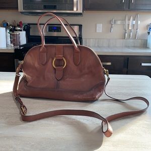 Frye Stunning Cognac brown leather purse bag domed satchel